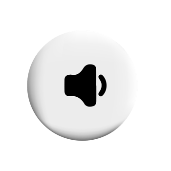 Speaker icon on circle shape white png