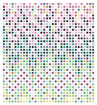 A grid of multicolored squares creating a gradient from pink to green. vector