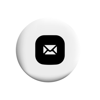 Email icon on a white button with shadow png