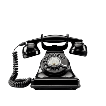 Vintage Black Rotary Phone Classic Communication Device png