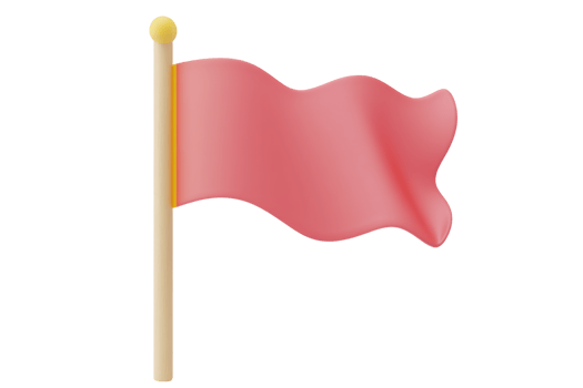 A pink flag with a wooden stick png