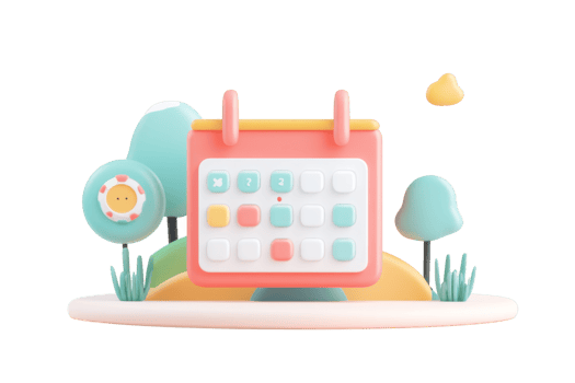 Calendar in Pastel Nature Setting png