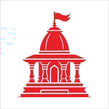 A Hindu Temple Hinduism Ram Mandir On White Background vector