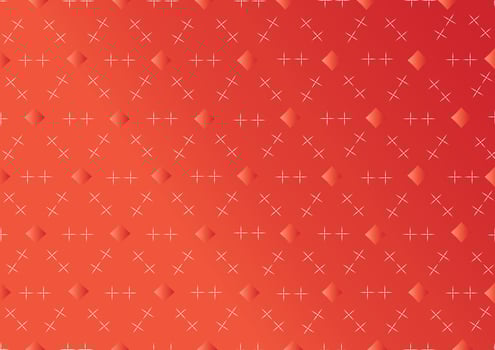 Illustration of geometric pattern, diagonal lines, mesh, white on orange gradient background. vector