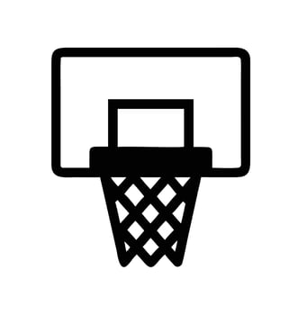 A silhouette of basketball ring icon illustration vector