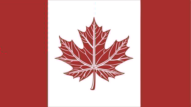 Flat Canadian Flag Design Featuring Red Maple Leaf vector