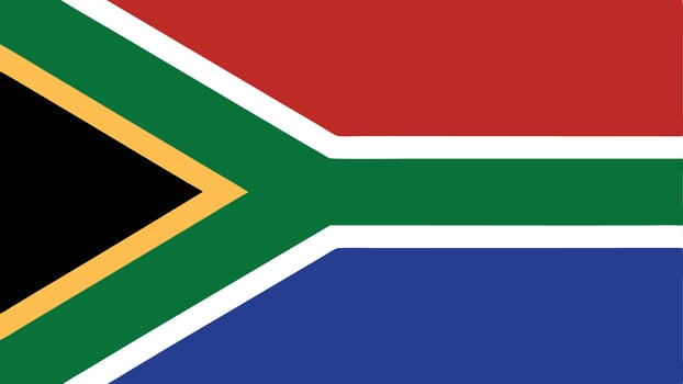 Flat South African Flag Design with Vibrant Y-Shape Pattern vector