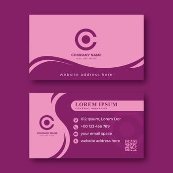 Minimalist modern pink business card design vector