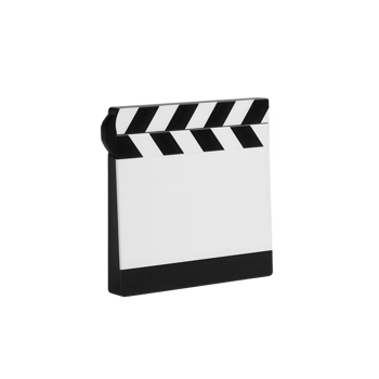 A classic movie clapperboard used in film production and directing scenes. png