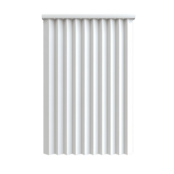 A modern white radiator with vertical grooves, ideal for contemporary interiors. png
