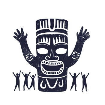 A vibrant illustration of a totem representing cultural significance and community. png