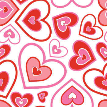 Groovy cartoon Valentine's Day romantic pattern with cute cartoon hearts. Love background for february 14 png