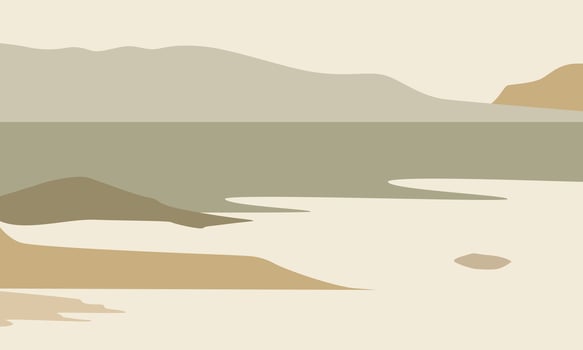 modern landscape abstract with neutral earthy tones, including shades of ivory, beige, taupe, and muted olive, perfect for wall decor in living rooms, offices, bedrooms, or cafes and hotels vector