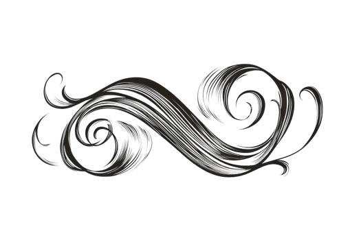 Elegant decorative swirl design element in dark tone, perfect for invitations, greeting cards, and creative projects. png