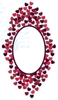 Frame of hearts. Many hearts. Love symbol icon set. vector