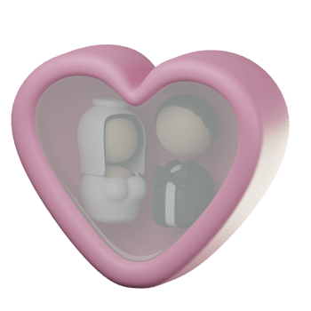 3D Wedding Photo Icon Illustration Render png