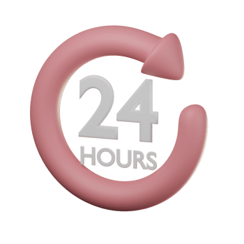 3D 24 Hours Icon Illustration Render png