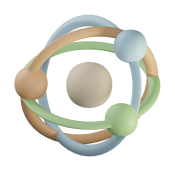 3D Atom Icon Illustration png