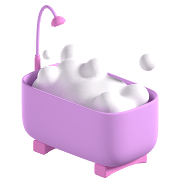 3D Bath Tube Illustration png