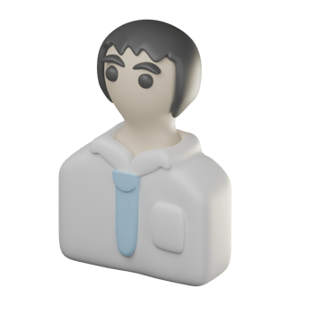 3D Boy Student Icon Illustration png