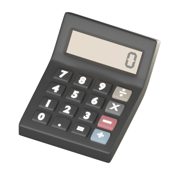 3D Calculator Illustration Render png