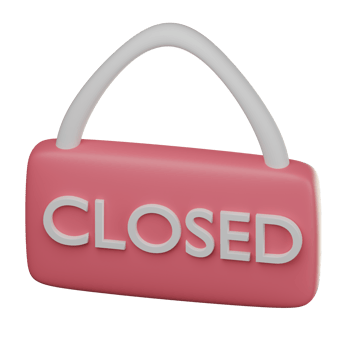 3D Closed Sign Icon Illustration png