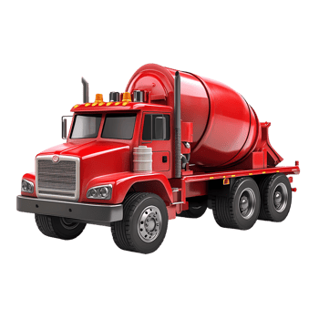 concrete mixer truck on transparent background png