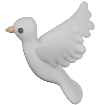 3D Dove Icon Illustration Render png
