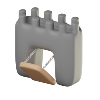 3D Drawbridge Icon Illustration Render png