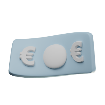 3D Euro Icon Illustration Render png
