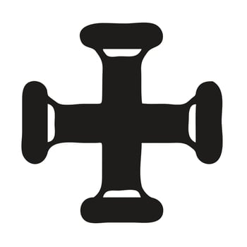 black and white stylized cross design. vector