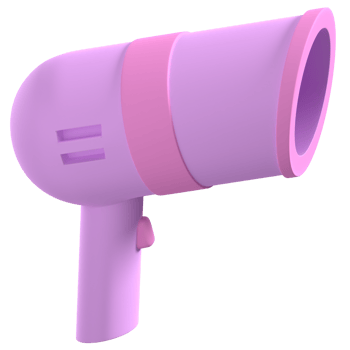 3D Hair Dryer Illustration png