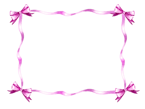 watercolor white frame with festive ribbon knotted, hand drawn sketch of pink and magenta ribbons for presents decorated, illustration for valentine's day, decoration for birthday and kid's party png