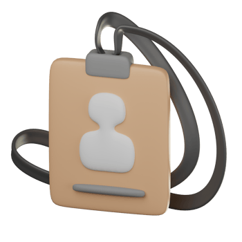 3D Lanyard ID Card Icon Illustration Render png