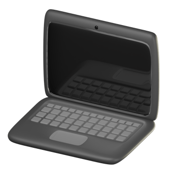 Cute 3D Laptop Icon Illustration Render png
