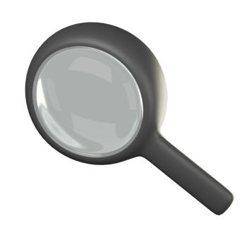 3D Magnifier Glass Icon Illustration Render png