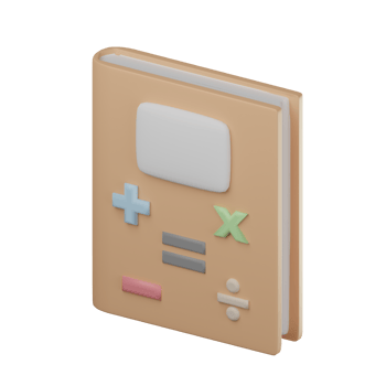 3D Math Book Icon Illustration Render png