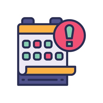 schedule filled color icon for your website, mobile, presentation, and logo design. vector