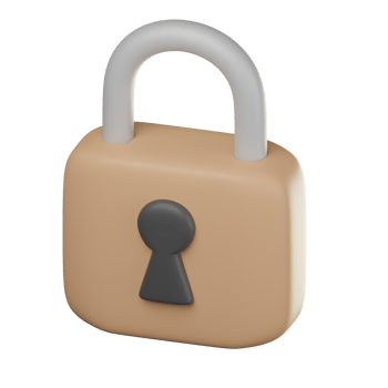 3D Padlock Icon Illustration Render png