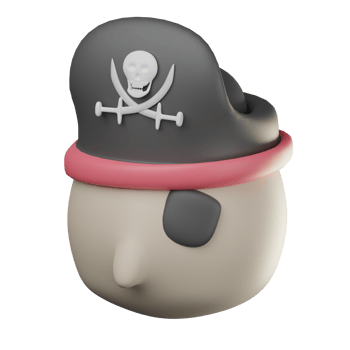 3D Pirate Icon Illustration Render png
