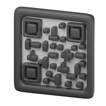 3D QR Code Icon Illustration Render png