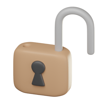 3D Unlocked Icon Illustration Render png