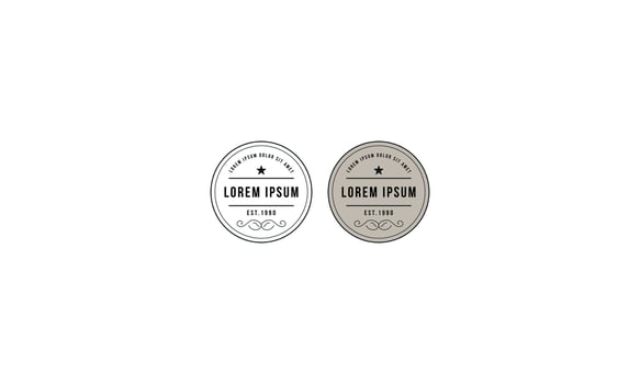 Retro Circular Logo Elegant Vintage Retro Logo in Dual Styles Earthy Tones vector