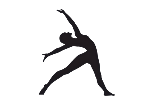 Silhouette of a person gracefully stretching in a yoga pose, embodying flexibility, balance, and strength against a transparent background. png