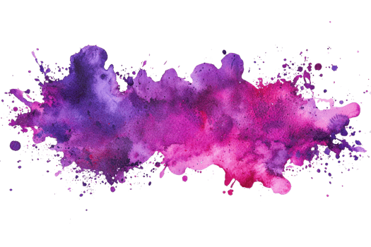 Vibrant watercolor splash in pink and purple hues creating an ethereal, artistic texture suitable for creative backgrounds and designs. png