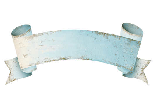 Vintage blue ribbon banner with aged texture and curled ends, isolated on transparent background. perfect for design, decoration, or labeling. png
