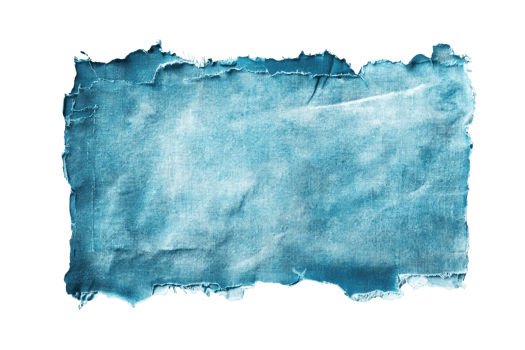 Vintage blue textured paper with torn edges, perfect for backgrounds and artistic projects, offering a rustic and timeless look. png