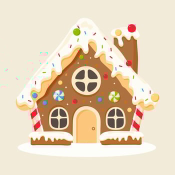 Christmas gingerbread house, candy house. vector