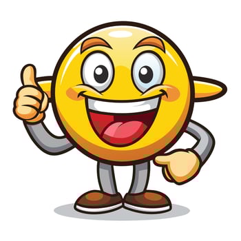 a cartoon emoticion with a thumbs up vector