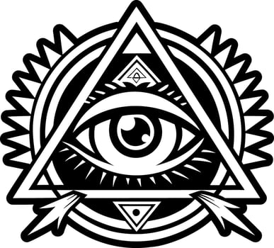 Sacred eye icon in glyph style vector